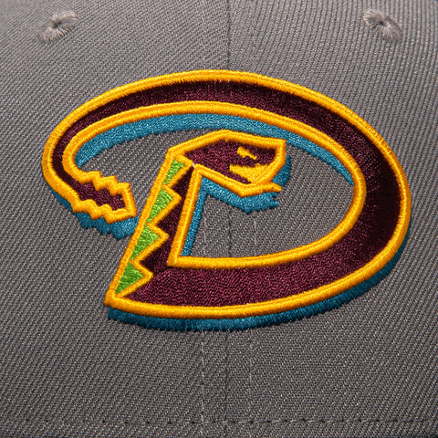 New Era 59Fifty Arizona Diamondbacks 2001 World Series Patch D Hat - Storm Grey, Black, Maroon, Gold