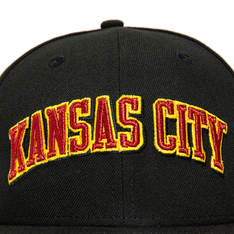 New Era 59Fifty Kansas City Royals Raised Royal Patch Arch Hat - Black, Red, Gold