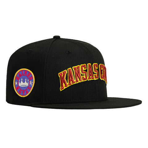 New Era 59Fifty Kansas City Royals Raised Royal Patch Arch Hat - Black, Red, Gold