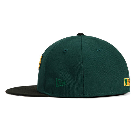 New Era 59Fifty Oakland Athletics 1989 World Series Patch Script Hat - Green, Black, Metallic Gold