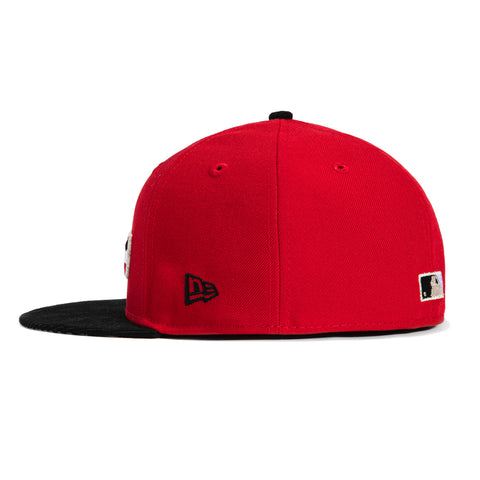 New Era 59Fifty Houston Astros Logo Patch Stripe Hat - Red, Black