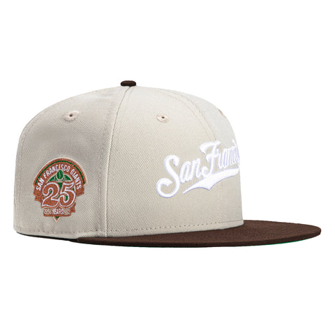 New Era 59Fifty San Francisco Giants 25th Anniversary Patch Script Hat - Stone, Brown, Metallic Copper