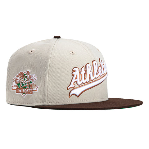 New Era 59Fifty Oakland Athletics Battle of the Bay Patch Script Hat - Stone, Brown, Metallic Copper