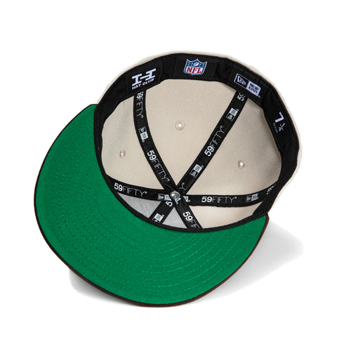 New Era 59Fifty Las Vegas Raiders 1981 Super Bowl Patch Script Hat - Stone, Brown, Metallic Copper