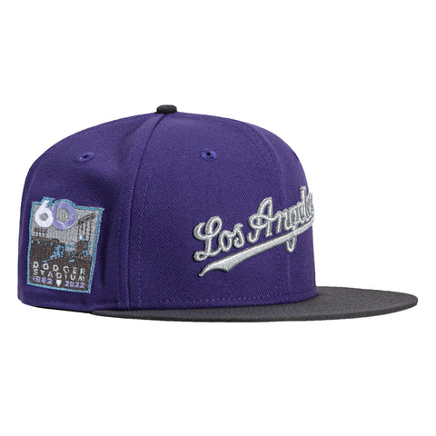 New Era 59Fifty Los Angeles Dodgers 60th Anniversary Stadium Patch Script Hat - Purple, Graphite