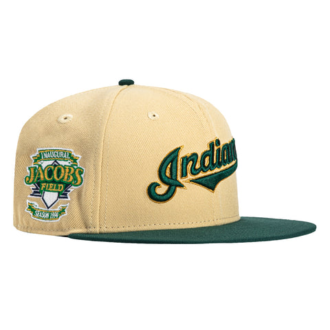 New Era 59Fifty Daddy Daughter Cleveland Guardians Jacobs Field Patch Hat - Tan, Green