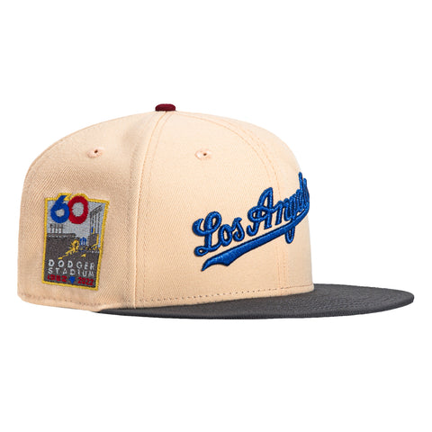 New Era 59Fifty Daddy Daughter Los Angeles Dodgers 60th Anniversary Stadium Patch Script Hat - Peach, Graphite