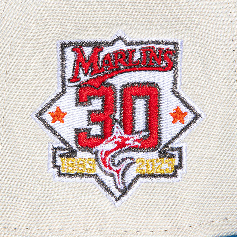 New Era 59Fifty Calle Ocho Miami Marlins 30th Anniversary Patch Word Hat - Stone, Royal