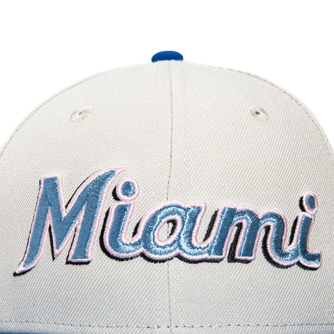 New Era 59Fifty Calle Ocho Miami Marlins 30th Anniversary Patch Word Hat - Stone, Royal