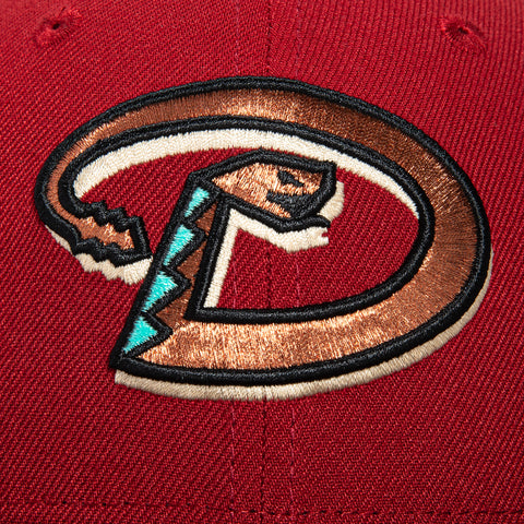 New Era 59Fifty Arizona Diamondbacks 2001 World Series Patch D Hat - Sedona Red, Brown