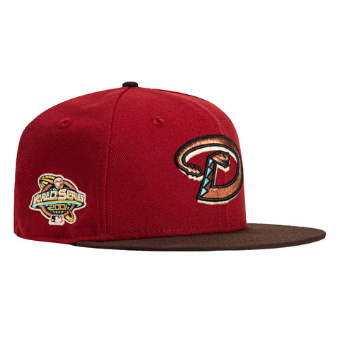 New Era 59Fifty Arizona Diamondbacks 2001 World Series Patch D Hat - Sedona Red, Brown