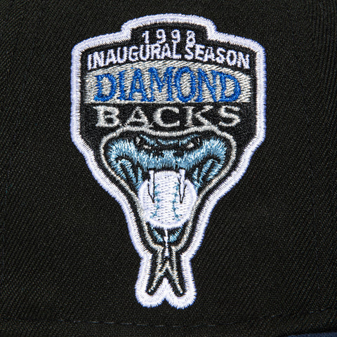 New Era 59Fifty Arizona Diamondbacks Inaugural Patch Upside Down Hat - Black, Navy, Light Blue