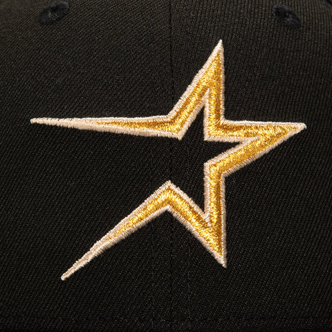 New Era 59Fifty Houston Astros Astrodome Patch Hat - Black, Navy, Metallic Gold