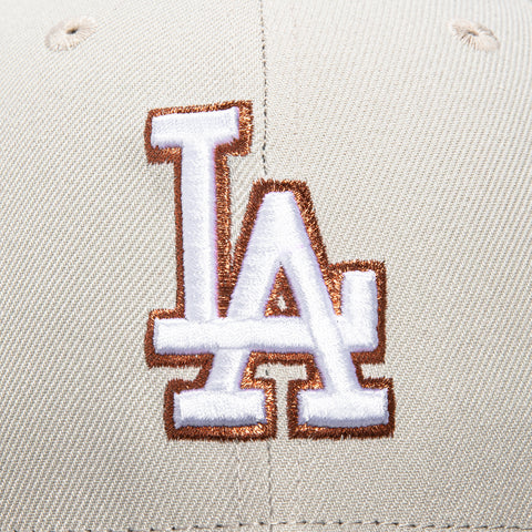 New Era 59Fifty Los Angeles Dodgers 50th Anniversary Stadium Patch Hat - Stone, Brown, Metallic Copper