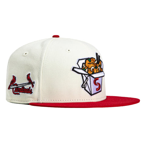 New Era 59Fifty Springfield Cardinals Cashew Chicken Logo Patch Hat - White, Red