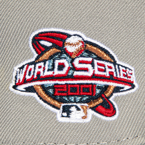 New Era 59Fifty Arizona Diamondbacks 2001 World Series Patch Script Hat - Grey, Navy, Red