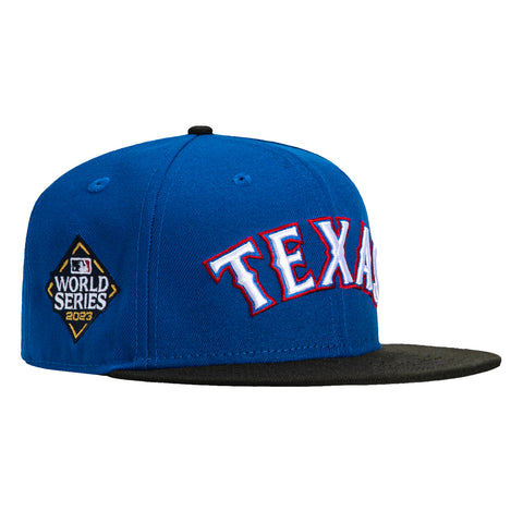 New Era 59Fifty Texas Rangers 2023 World Series Patch Word Hat - Royal, Black