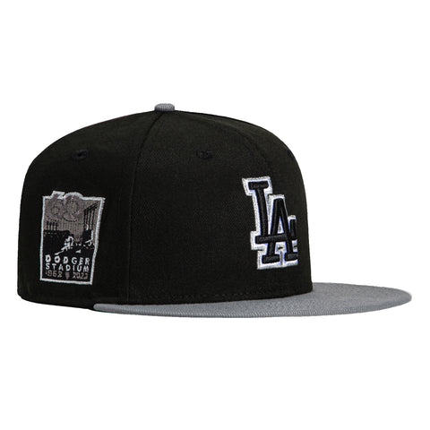 New Era 59Fifty Los Angeles Dodgers 60th Anniversary Stadium Patch Hat - Black, Storm Grey, Metallic Silver