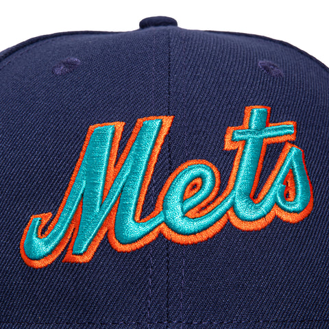 New Era 59Fifty New York Mets 40th Anniversary Stadium Patch Word Hat - Light Navy, Teal, Orange