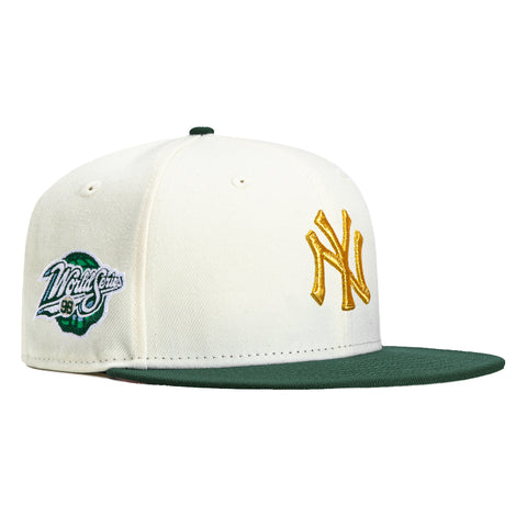 New Era 59Fifty New York Yankees 1998 World Series Patch Hat - White, Green, Metallic Gold