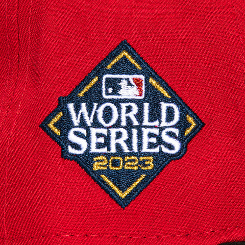 New Era 59Fifty Texas Rangers 2023 World Series Patch Word Hat - Red, Black