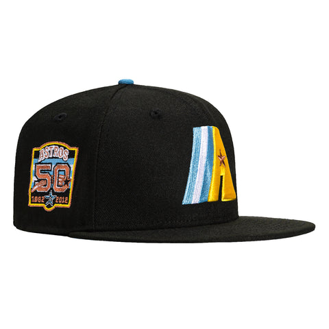 New Era 59Fifty Houston Astros 50th Anniversary Patch Concept Hat - Black, Light Blue, Yellow