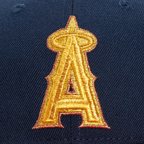 New Era 59Fifty Opening Ceremony Los Angeles Angels 50th Anniversary Patch Hat - Navy, Red, Metallic Gold