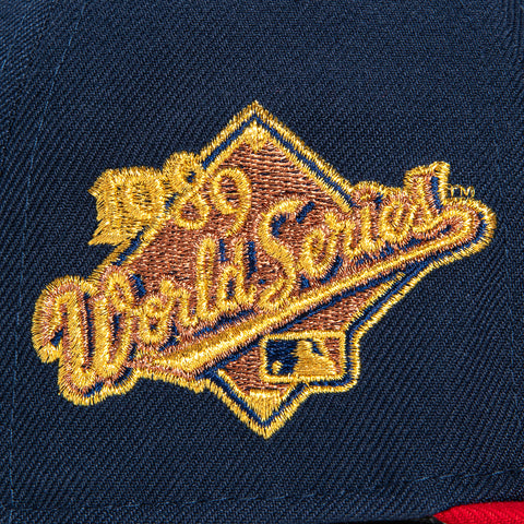 New Era 59Fifty Opening Ceremony Oakland Athletics 1998 World Series Patch Hat - Navy, Red, Metallic Gold