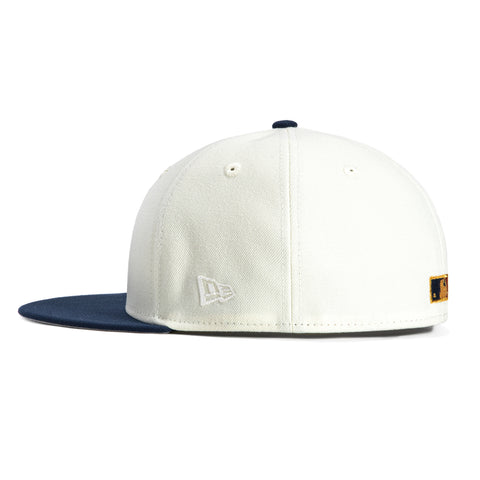 New Era 59Fifty Opening Ceremony New York Yankees 100th Anniversary Stadium Patch Script Hat - White, Navy, Red