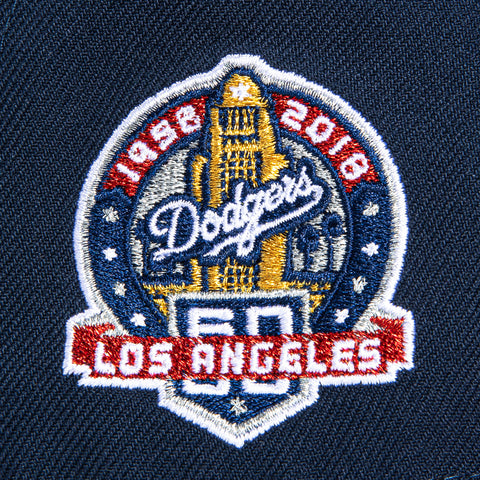 New Era 59Fifty Opening Ceremony Los Angeles Dodgers 60th Anniversary Patch Hat - Navy, Red, Metallic Gold