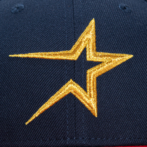 New Era 59Fifty Opening Ceremony Houston Astros 35th Anniversary Patch Hat - Navy, Red, Metallic Gold