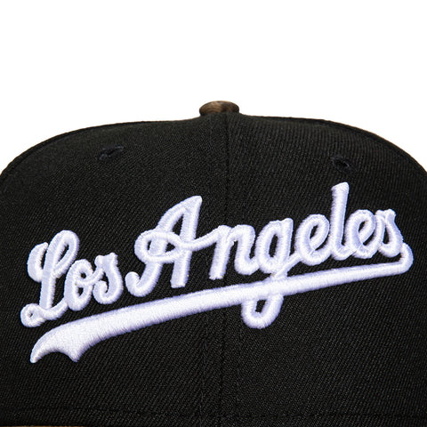 New Era 59Fifty Blur Tree Los Angeles Dodgers 1955 World Series Patch Script Hat - Black, Camo