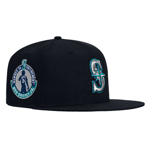 New Era 59Fifty Hall of Fame Seattle Mariners Ken Griffey Jr. 24 Patch Hat - Navy