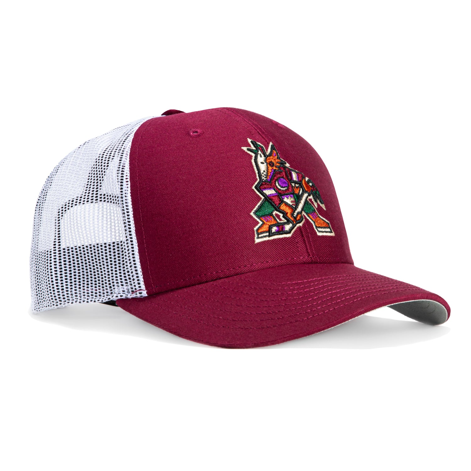 47 Brand Arizona Coyotes Trucker Snapback Hat - Cardinal, White – Hat Club