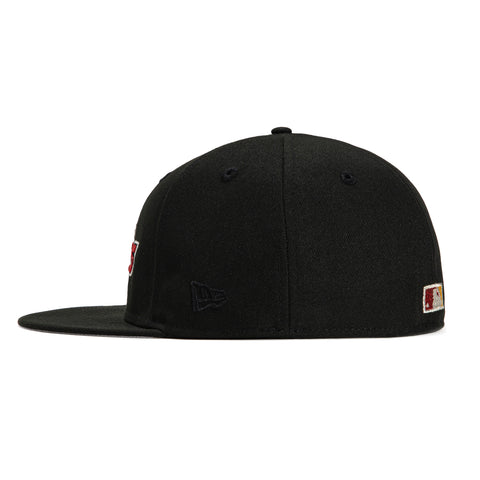 New Era 59Fifty Houston Astros Astrodome Stadium Patch Word Hat - Black, Red, Metallic Silver