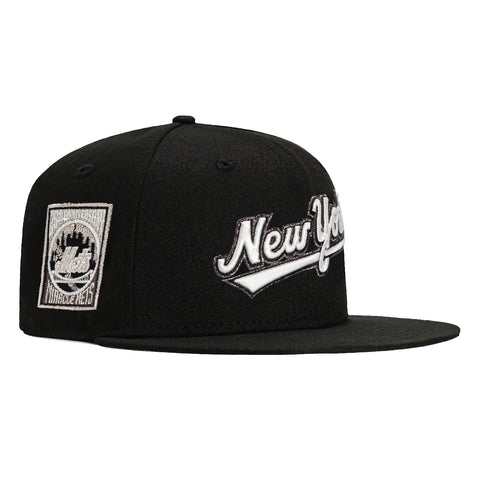 New Era 59Fifty Glow in the Dark New York Mets 25th Anniversary Patch Word Hat - Black, White