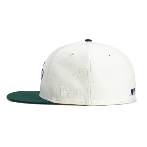 New Era 59Fifty New York Yankees 1956 World Series Patch Script Hat - White, Green