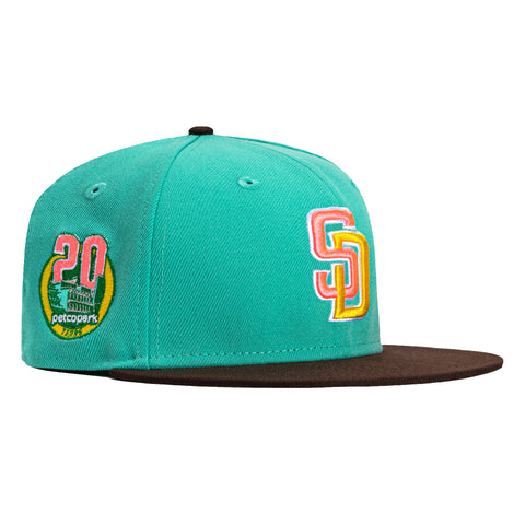 New Era 59Fifty San Diego Padres 20th Anniversary Stadium Patch Hat - Mint, Brown, Pink, Gold