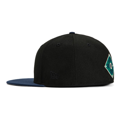 New Era 59Fifty Seattle Mariners 24 Ken Griffey Milestone Patch Hat - Black, Navy