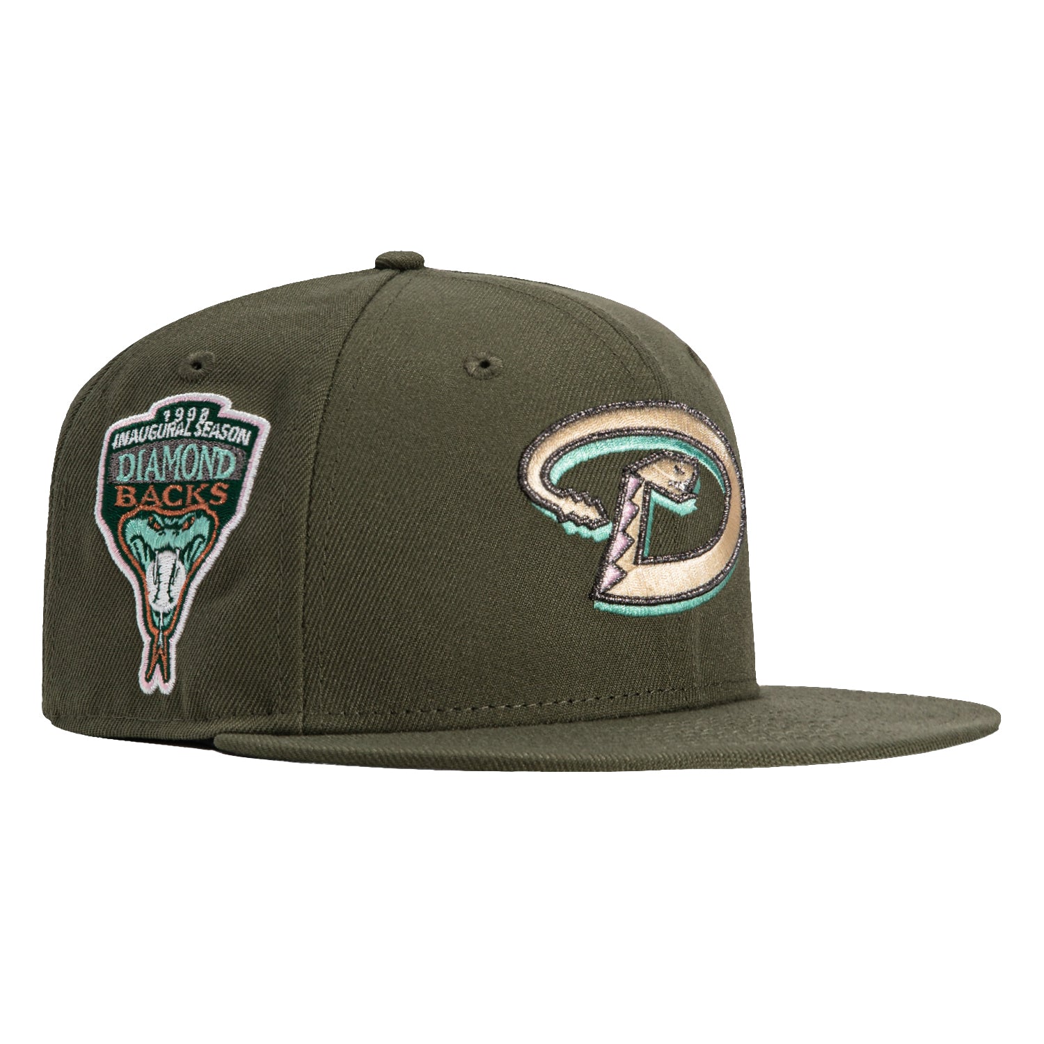 New Era 59Fifty Arizona Diamondbacks Inaugural Patch D Hat - Olive, Ta