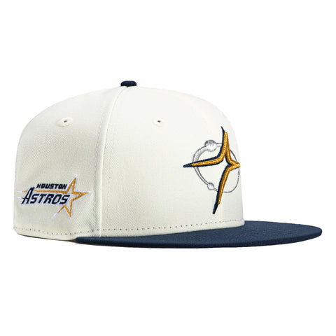 New Era 59Fifty Sugar Land Space Cowboys Logo Patch Faux Hat - White, Navy