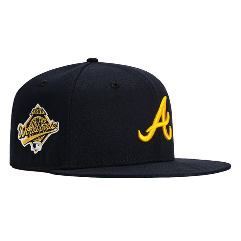 New Era 59Fifty Deep Ocean Gold Atlanta Braves 1995 World Series Patch Hat - Navy, Gold