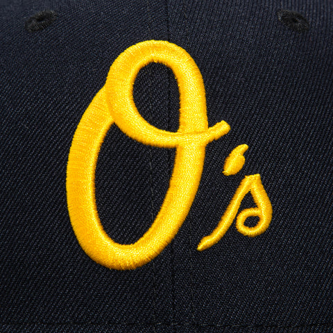 New Era 59Fifty Deep Ocean Gold Baltimore Orioles 25th Anniversary Stadium Patch Alternate Hat - Navy, Gold