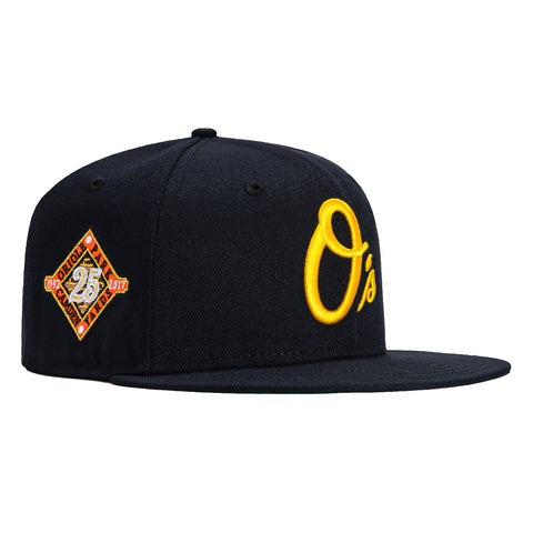 New Era 59Fifty Deep Ocean Gold Baltimore Orioles 25th Anniversary Stadium Patch Alternate Hat - Navy, Gold