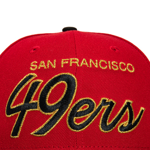 New Era 59Fifty San Francisco 49ers 30th Anniversary Champions Patch Script Hat - Red, Black