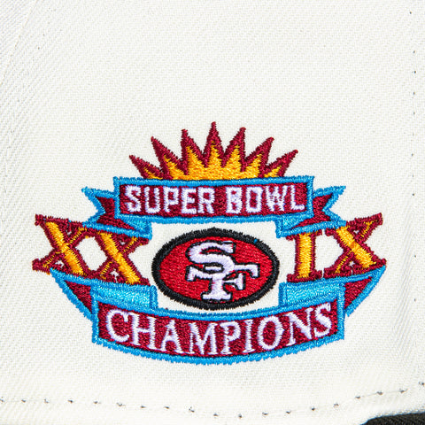 New Era 59Fifty San Francisco 49ers 30th Anniversary Champions Patch Helmet Hat - White, Black