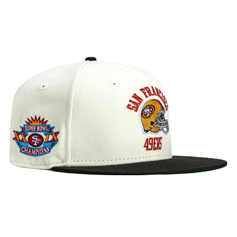 New Era 59Fifty San Francisco 49ers 30th Anniversary Champions Patch Helmet Hat - White, Black