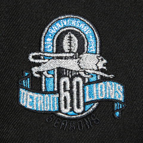 New Era 59Fifty Detroit Lions 60th Anniversary Patch Hat - Black, Light Blue