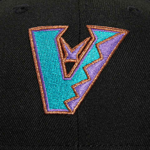 New Era 59Fifty Arizona Diamondbacks 2001 World Series Patch Upside Down Hat - Black, Teal, Purple