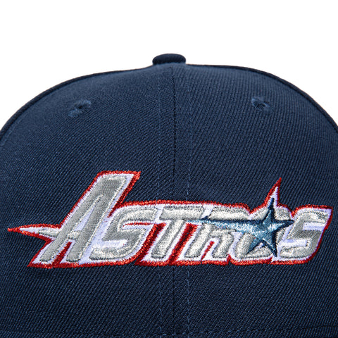 New Era 59Fifty Houston Astros Astrodome Stadium Patch Word Hat - Navy, Metallic Silver, Red